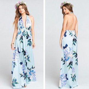 Show Me Your Mumu Blue Floral Luna Halter Dress XL
